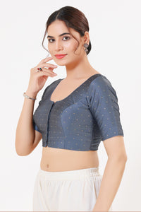 Vamas Taffeta Silk Zari Butti Round Neck Festive Blouse