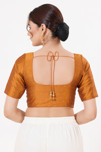 Vamas Tafetta Silk Zari Butti Round Neck Festive Blouse