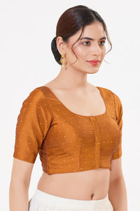 Vamas Taffeta Silk Zari Butti Round Neck Festive Blouse