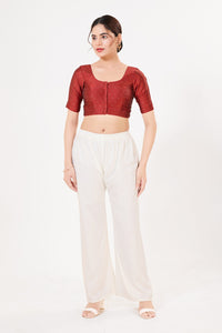 Vamas Taffeta Silk Zari Butti Round Neck Festive Blouse
