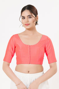 Vamas Tafetta Silk Zari Butti Round Neck Festive Blouse