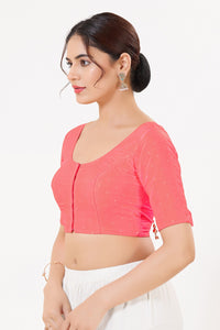 Vamas Tafetta Silk Zari Butti Round Neck Festive Blouse