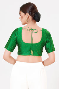 Vamas Taffeta Silk Zari Butti Round Neck Festive Blouse
