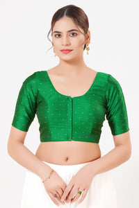 Vamas Taffeta Silk Zari Butti Round Neck Festive Blouse