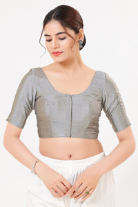 Vamas Tafetta Silk Zari Butti Round Neck Festive Blouse