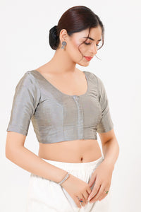Vamas Taffeta Silk Zari Butti Round Neck Festive Blouse
