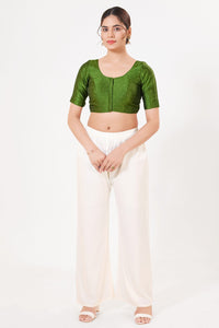 Vamas Tafetta Silk Zari Butti Round Neck Festive Blouse