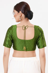 Vamas Tafetta Silk Zari Butti Round Neck Festive Blouse