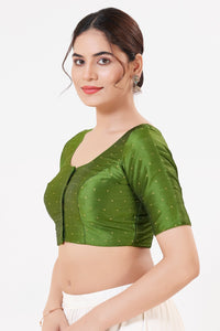 Vamas Taffeta Silk Zari Butti Round Neck Festive Blouse