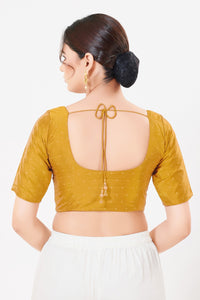 Vamas Tafetta Silk Zari Butti Round Neck Festive Blouse