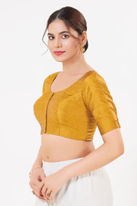 Vamas Tafetta Silk Zari Butti Round Neck Festive Blouse