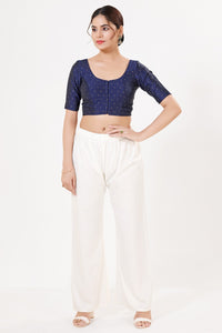 Vamas Taffeta Silk Zari Butti Round Neck Festive Blouse