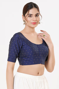 Vamas Tafetta Silk Zari Butti Round Neck Festive Blouse