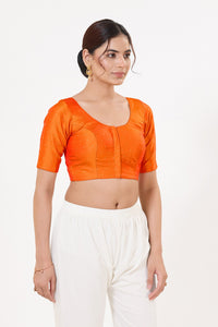 Vamas Tafetta Silk Zari Butti Round Neck Festive Blouse
