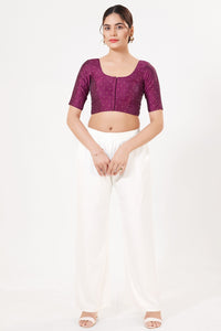 Vamas Tafetta Silk Zari Butti Round Neck Festive Blouse