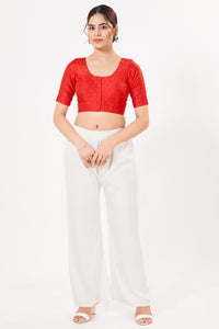Vamas Tafetta Silk Zari Butti Round Neck Festive Blouse