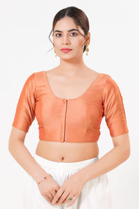 Vamas Taffeta Silk Zari Butti Round Neck Festive Blouse