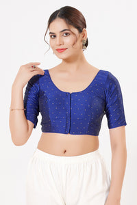 Vamas Taffeta Silk Zari Butti Round Neck Festive Blouse