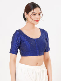 Vamas Tafetta Silk Zari Butti Round Neck Festive Blouse