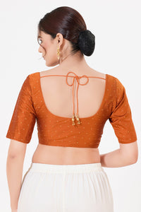 Vamas Tafetta Silk Zari Butti Round Neck Festive Blouse