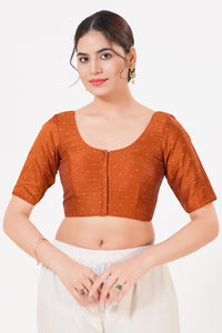 Vamas Taffeta Silk Zari Butti Round Neck Festive Blouse