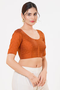 Vamas Tafetta Silk Zari Butti Round Neck Festive Blouse