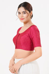 Vamas Taffeta Silk Zari Butti Round Neck Festive Blouse