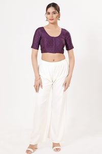 Vamas Tafetta Silk Zari Butti Round Neck Festive Blouse