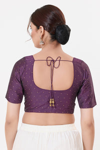 Vamas Taffeta Silk Zari Butti Round Neck Festive Blouse