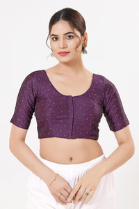 Vamas Tafetta Silk Zari Butti Round Neck Festive Blouse