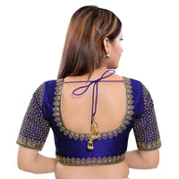 Machine Embroidery Zari Work Silk Blouse