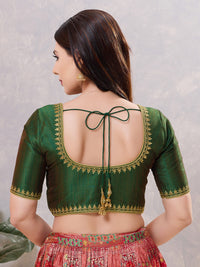 Zari Neckline Embroidery Round Neck Blouse