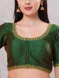 Zari Neckline Embroidery Round Neck Blouse