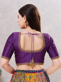Zari Neckline Embroidery Round Neck Blouse