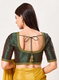 Zari Neckline Embroidery Round Neck Blouse