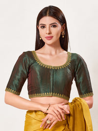 Zari Neckline Embroidery Round Neck Blouse