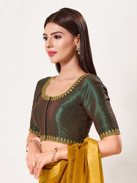 Zari Neckline Embroidery Round Neck Blouse