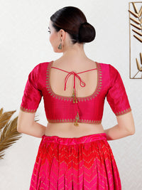 Zari Neckline Embroidery Round Neck Blouse