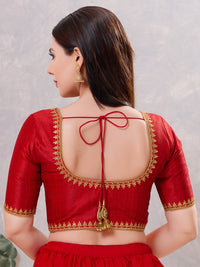 Zari Neckline Embroidery Round Neck Blouse