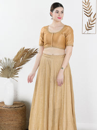 Zari Neckline Embroidery Round Neck Blouse