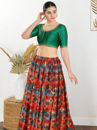 Zari Neckline Embroidery Round Neck Blouse
