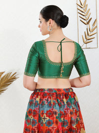Zari Neckline Embroidery Round Neck Blouse