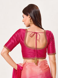 Zari Neckline Embroidery Round Neck Blouse