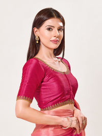 Zari Neckline Embroidery Round Neck Blouse