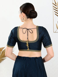 Zari Neckline Embroidery Round Neck Blouse