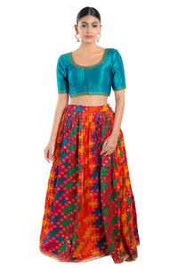 Zari Neckline Embroidery Round Neck Blouse