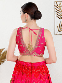 Vamas Machine Emvroidery V Neck Sleeveless Blouse With Waist Yoke