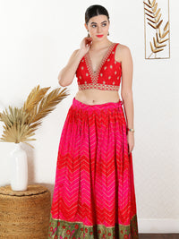 Vamas Machine Emvroidery V Neck Sleeveless Blouse With Waist Yoke
