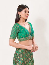 V Neckline And Yoke Embroidered Wedding Wear Blouse