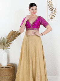 V Neckline And Yoke Embroidered Wedding Wear Blouse